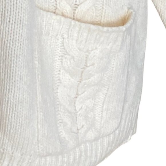 Vintage JH Collectibles Lambswool Angora Cable Knit Cardigan Sz M Ivory - Picture 4 of 9